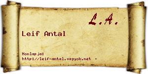 Leif Antal névjegykártya